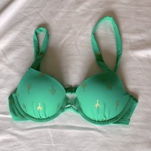Last chance!! Aerie Green Palm Tree Bikini Top